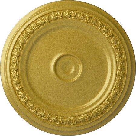 Ekena Millwork Carlsbad Ceiling Medallion (Fits Canopies up to 5 1/2"), Hand-Painted Rich Gold, 31 1/8"OD x 1 1/2"P CM31CARGS